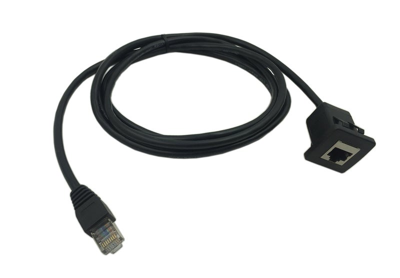 CERRXIAN RJ45 Male to Female LAN Ethernet Network Cat 5e Panel Mount Cable (Black)(2m) - Image 2